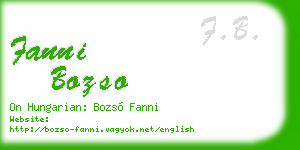 fanni bozso business card