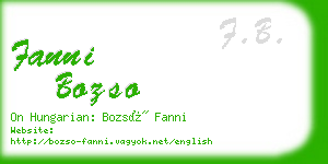 fanni bozso business card